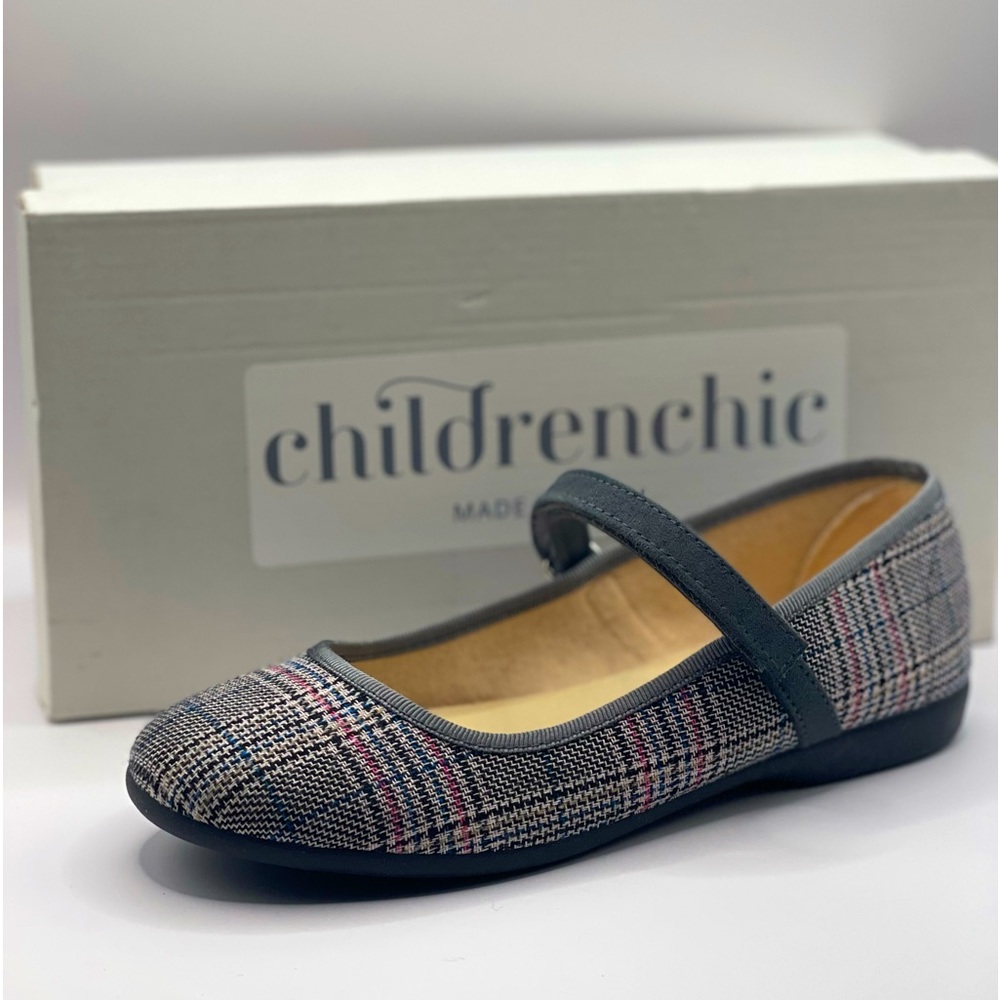 CHILDREN CHIC Classic Plaid Mary Janes